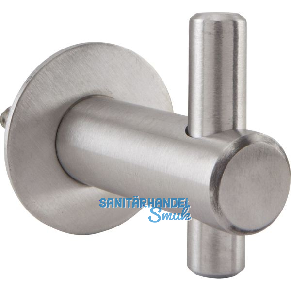 Mantelhaken Inti mit Platte � 30 mm, Tiefe 42 mm, Edelstahl geb�rstet