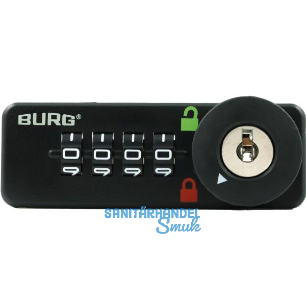 BURG Zahlenschloss sPinLock510 DIN-links ohne Riegel, schwarz