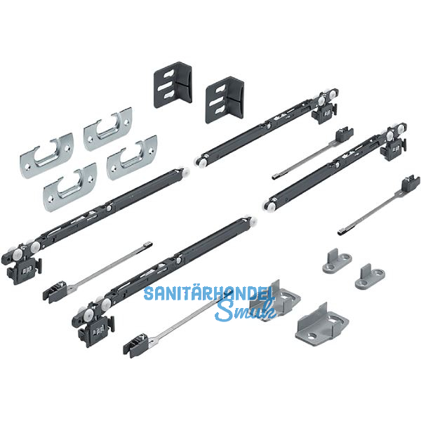 HETTICH SysLine S Schiebet�rbeschlag 2-fl�gelig 15 kg �ffnung- Schlie�d�mpfung