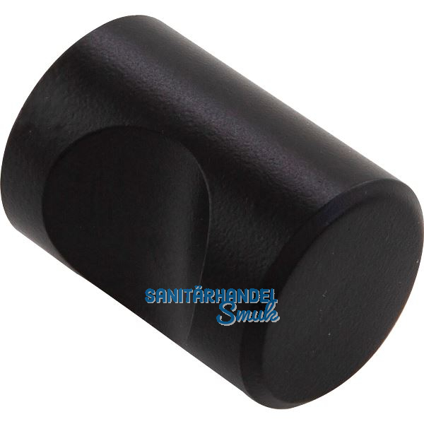 Knopf Alasco � 15 mm, Tiefe 22 mm, Aluminium schwarz matt