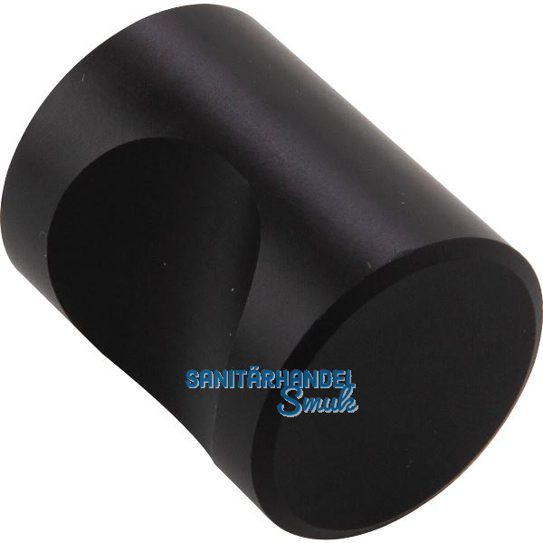Knopf Alasco � 20 mm, Tiefe 24 mm, Aluminium schwarz matt