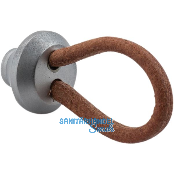 Knopf Valverde Breite 24 mm,Tiefe 52 mm,Leder hellbraun/Messing verchromt matt