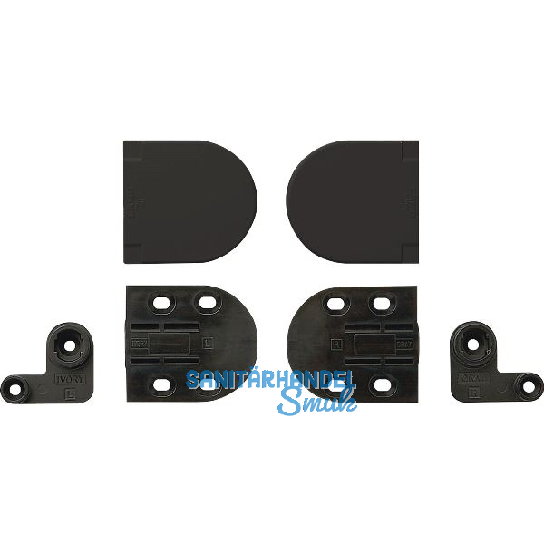 LAMP� Deckelscharnier HG-JHM16-50 klein; Aluminium/Kunststoff schwarz