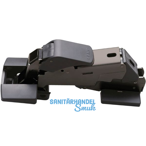 LAMP� Schwerlast Weitwinkelscharnier 160� mit D�mpfung, vernickelt schwarz