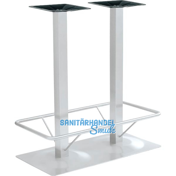 Plattenstehtischgestell mit Fu�st�tze Bayreuth 2 - silberfarbig beschichtet