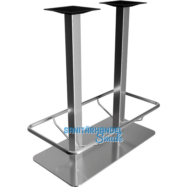Plattenstehtischgestell mit Fu�st�tze Coburg 2 - Edelstahl geschliffen