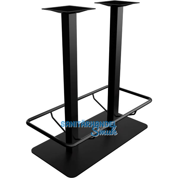 Plattenstehtischgestell mit Fu�st�tze Coburg 2 - schwarz beschichtet