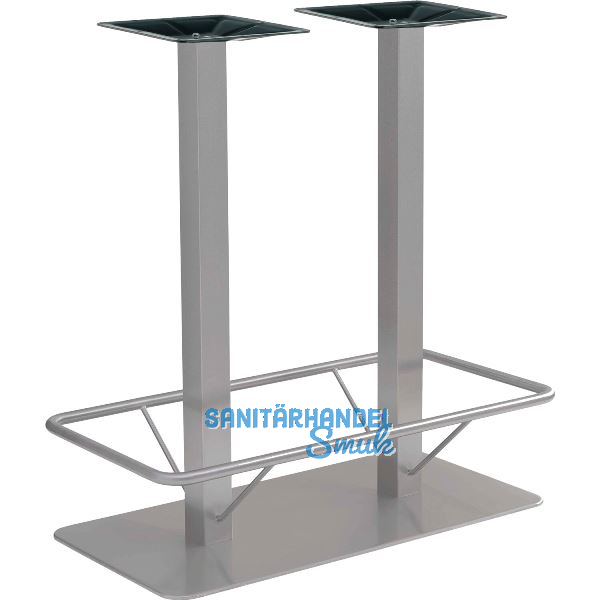 Plattenstehtischgestell mit Fu�st�tze Coburg 2 - silberfarbig beschichtet
