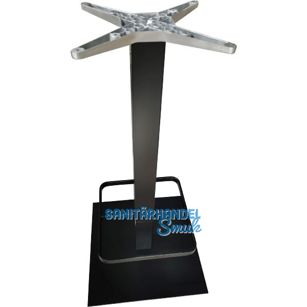 Plattenstehtischgestell mit Fu�st�tze Salzach1-Bar schwarz beschichtet