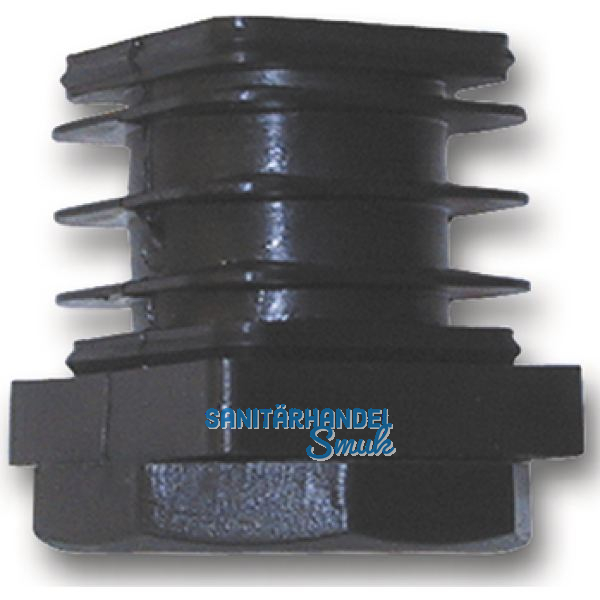 H�henverstellschrauben mit Fu�kappe 25x25 mm, Kunststoff schwarz