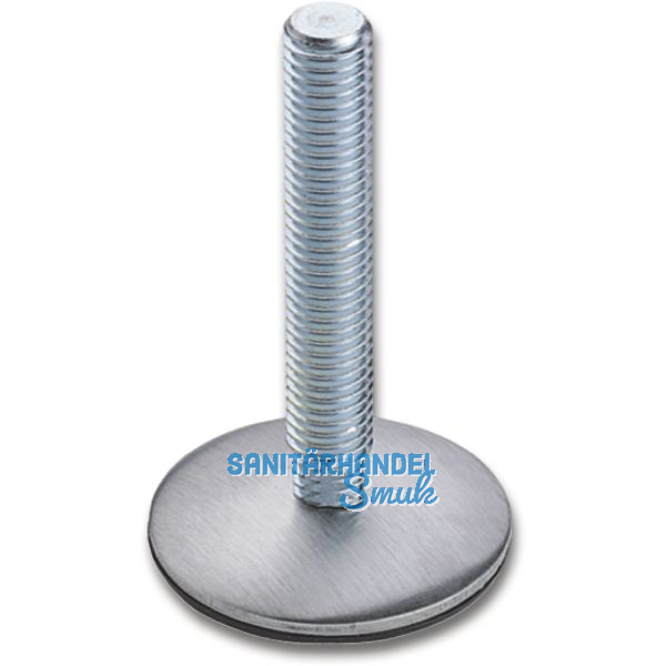 H�henverstellschraube mit 4-Kant, �50, M10 Edelstahl geb�rstet, verzinkt