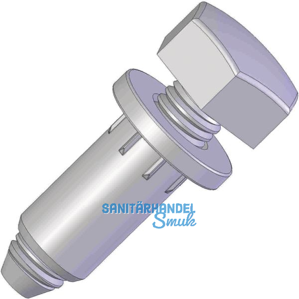 H�henverstellschraube M6 mit Einbohrmuffe und Abdeckkappe,