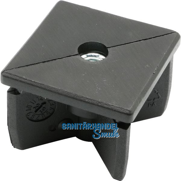 Lamellenstopfen mit Gewindeloch M10 50 x 50 mm schwarz