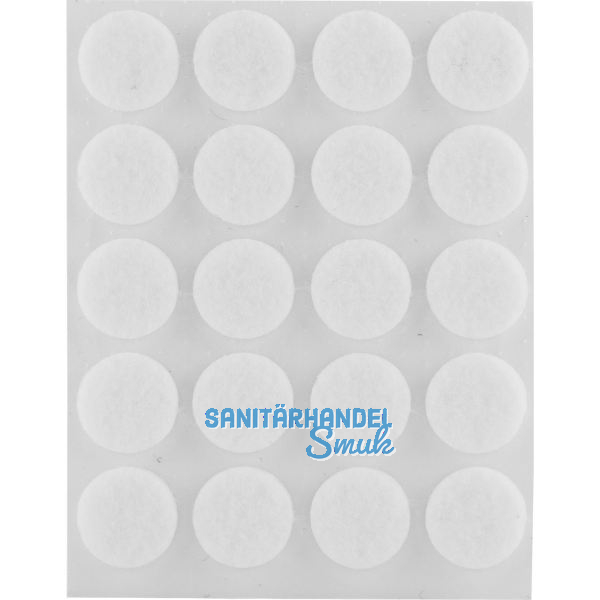 Filzgleiter rund, 17,Materialst�rke 3 mm, selbstklebend, wei�, Inhalt 20 ST