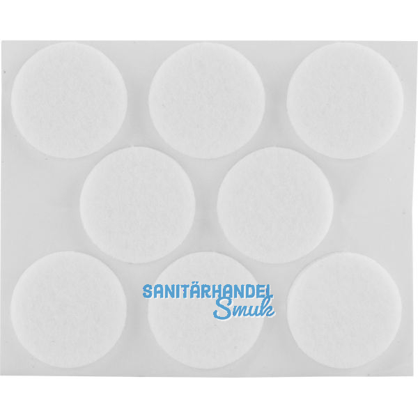 Filzgleiter rund, 28,Materialst�rke 3 mm, selbstklebend, wei�, Inhalt 8 ST