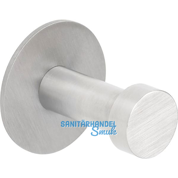 Mantelhaken Pirwa 1 mit Platte � 30 mm, Tiefe 32 mm, Edelstahl geb�rstet