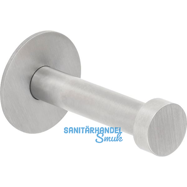 Mantelhaken Pirwa 1 mit Platte � 30 mm, Tiefe 52 mm, Edelstahl geb�rstet