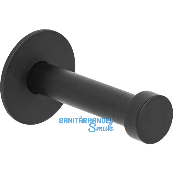 Mantelhaken Pirwa 1 mit Platte � 30 mm, Tiefe 52 mm, Stahl schwarz matt