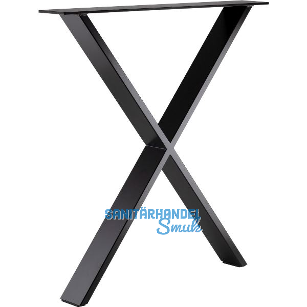 SIMAUSROM Tischkufe X-Form Stahl schwarz lackiert