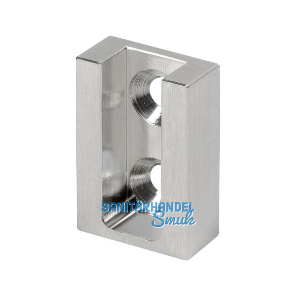 Nano Rohrtr�ger Endst�ck Wandmontage zu Schrankrohr, Messing Edelstahl Effekt