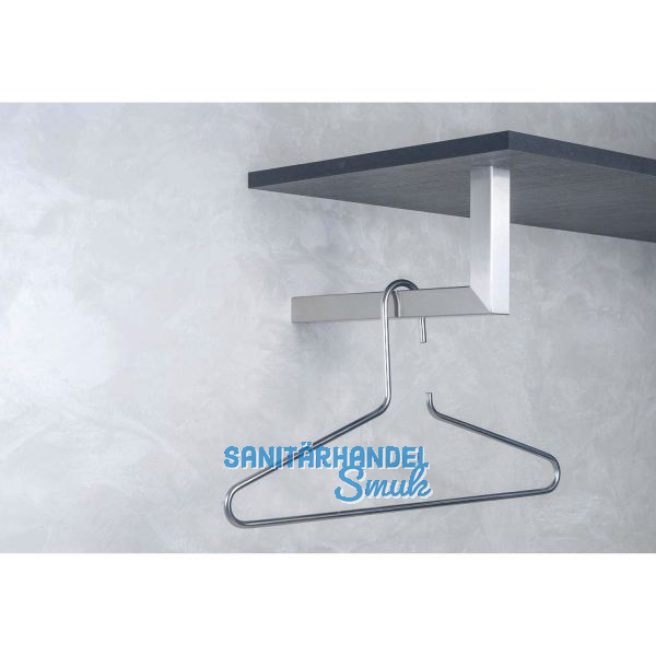 Garderobenb�gel Luna Breite 300 mm, H�he 150 mm, Edelstahl geb�rstet