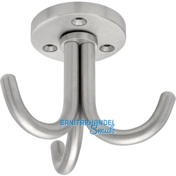 Dreifach-Haken Canis drehbar, H�he 67 mm, Edelstahl geb�rstet