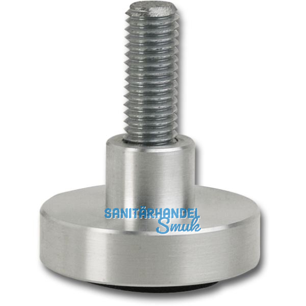 H�henverstellschraube mit Teller und Gleiter,�60, M10x25, Aluminium/Stahl