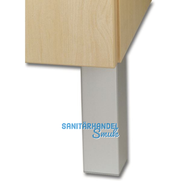 Dekorfu� Square 45x45 mm, L�nge 120 mm, Kunststoff silberfarbig