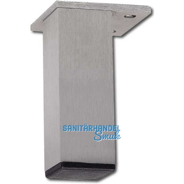 Dekorfu� 40x40 mm, L�nge 160 mm, fix, Aluminium geb�rstet