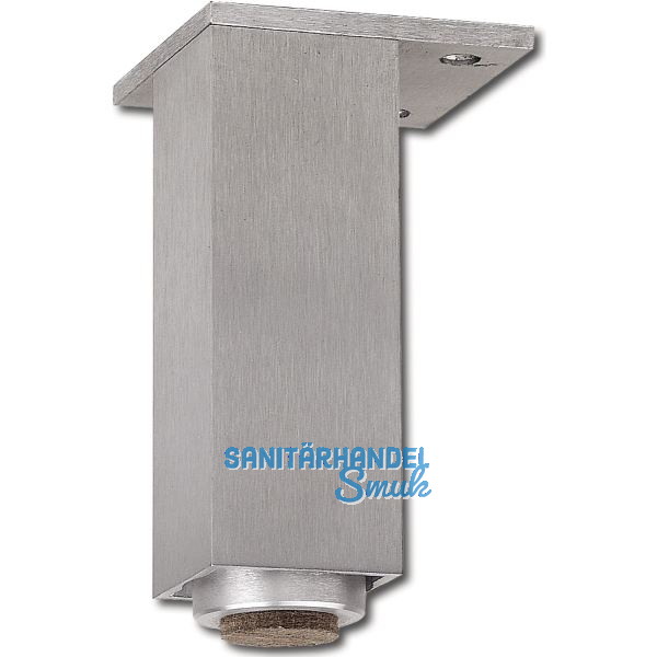 Dekorfu� 40x40 mm, L�nge 120 mm, verstellbar, Aluminium geb�rstet