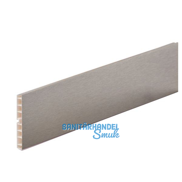 VOLPATO Sockelblende H: 100 mm L: 4000 mm Kunststoff Edelstahl Effekt geb�rstet