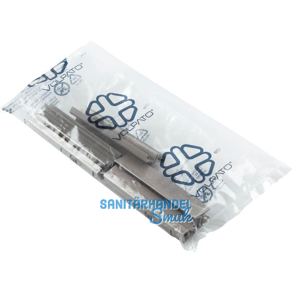 VOLPATO Zubeh�r-Set Sockelblenden 100 mm Kunststoff Edelstahl Effekt geb�rstet