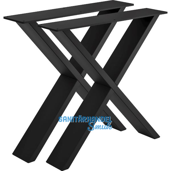 Bankkufe Etsi X-Form, Breite 450 mm, Stahl schwarz strukturiert