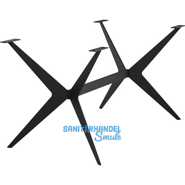 Tischgestell Etsi X-Form mit Traverse, L�nge 1360 mm, Stahl schwarz strukturiert