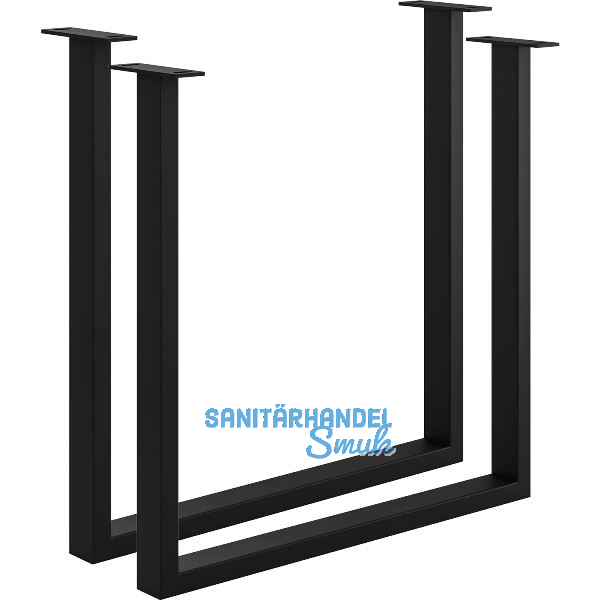 Tischkufe Etsi U-Form, Breite 700 mm, Verstellgleiter,Stahl schwarz strukturiert