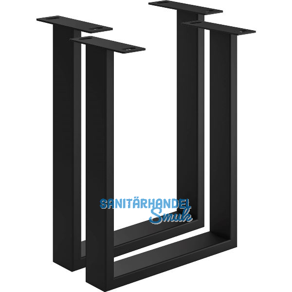 Bankkufe Etsi U-Form, Breite 320 mm, Stahl schwarz strukturiert