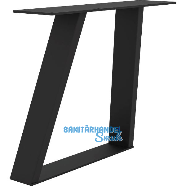Tischkufe Etsi Trapez, Breite 800 mm, Stahl schwarz strukturiert