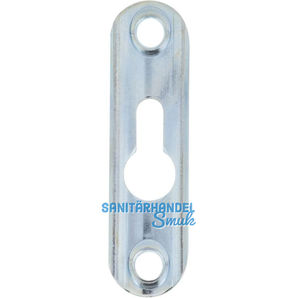 Linsen-Bettbeschlagplatte, 60 x 16 x 4 mm, 1 Schl�sselloch, Stahl verzinkt