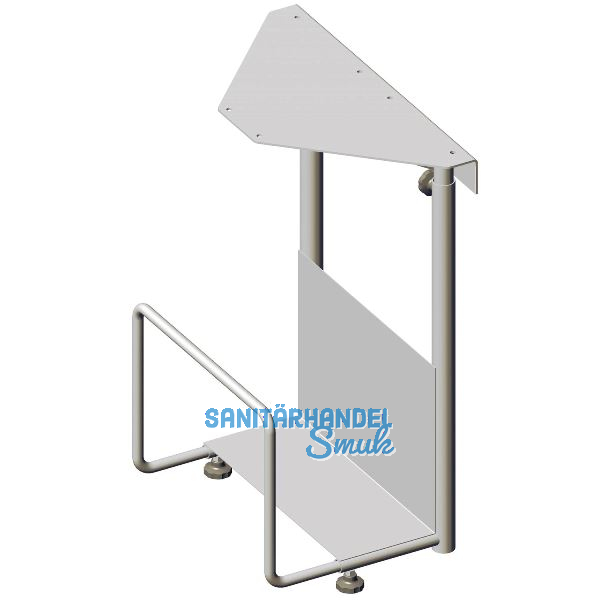 CPU-Halter V60 340 x 515 x 155 mm, Stahl wei�aluminium RAL 9006 matt