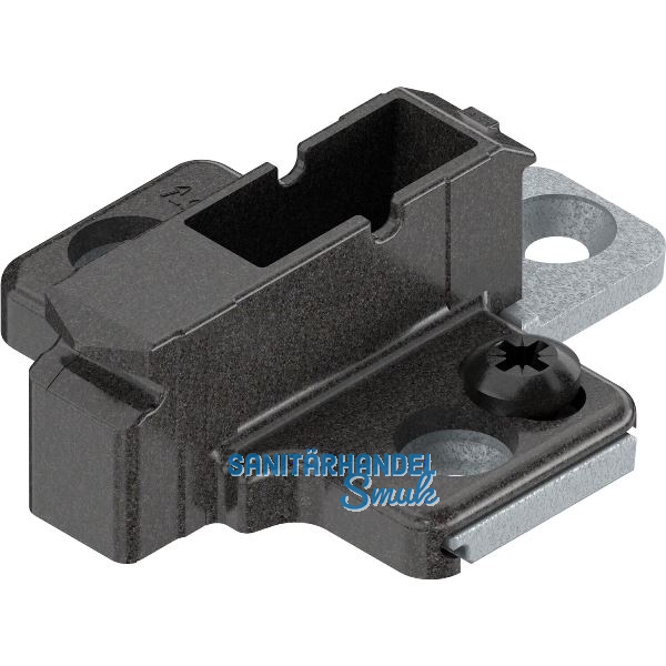 BLUM CLIP ONYX Kreuzmontageplatte, Zink, Schrauben, Distanz 9 mm