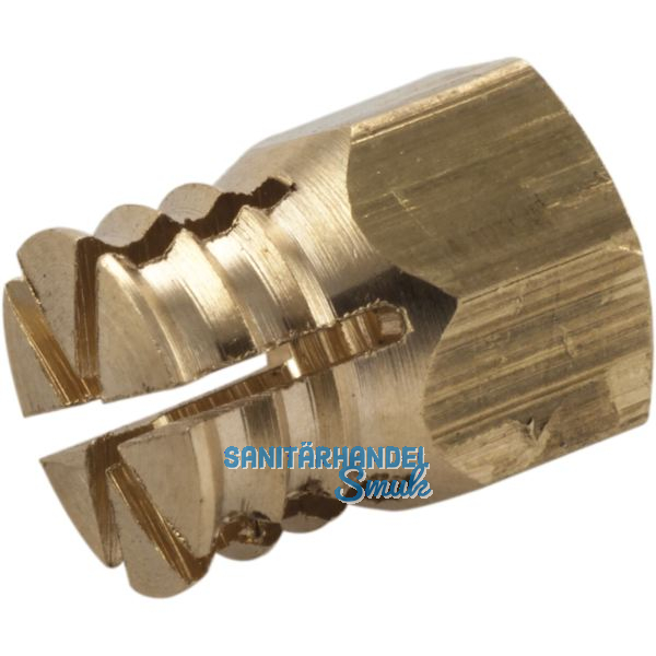 ITALIANA FERRAMENTA Spreizmuffe 6-Kant, M4 L�nge 7,5 mm Bohr �5mm, Messing blank