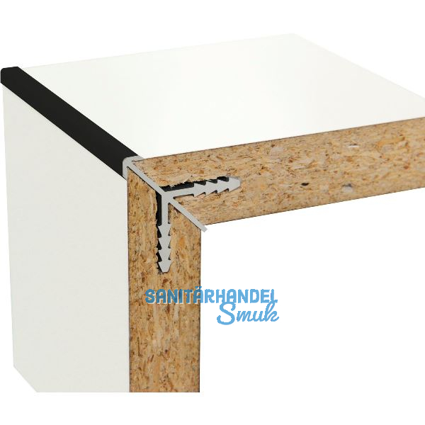 ALUMIS Korpus-Eckverbinderprofil 5000 mm f�r Holzst�rke 19 mm, schwarz eloxiert