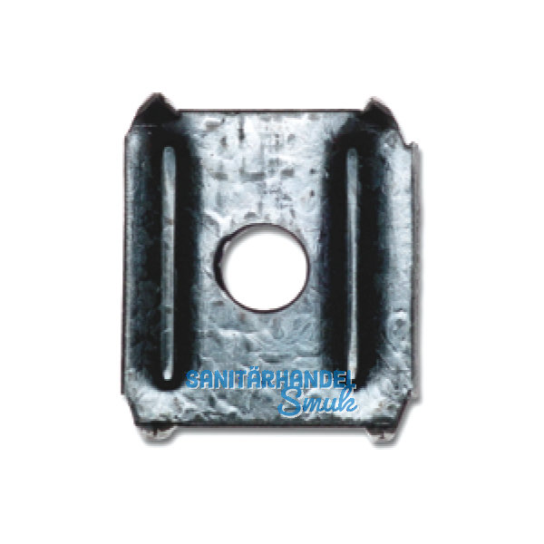 R�ckwand-Halteplatte, 17 x 16 x 1 mm, Stahl blank