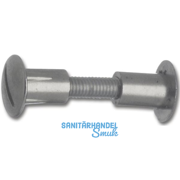 Verbindungsschraube - M5, Schlitz, �8, Holzst�rke 35-38, Zink vernickelt