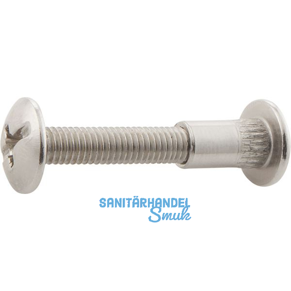 Verbindungsschraube - M6, Kreuzschlitz, �8, Holzst�rke 35-42, Zink vernickelt