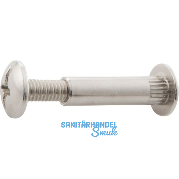 Verbindungsschraube - M6, Kreuzschlitz, �8, Holzst�rke 35-40, Zink vernickelt