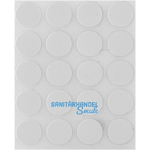 Abdeckkappe selbstklebend, �13mm, 20 St�ck, Kunststoff weiss