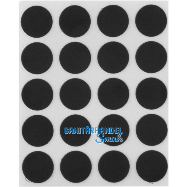 Abdeckkappe selbstklebend, �13mm, 20 St�ck, Kunststoff schwarz