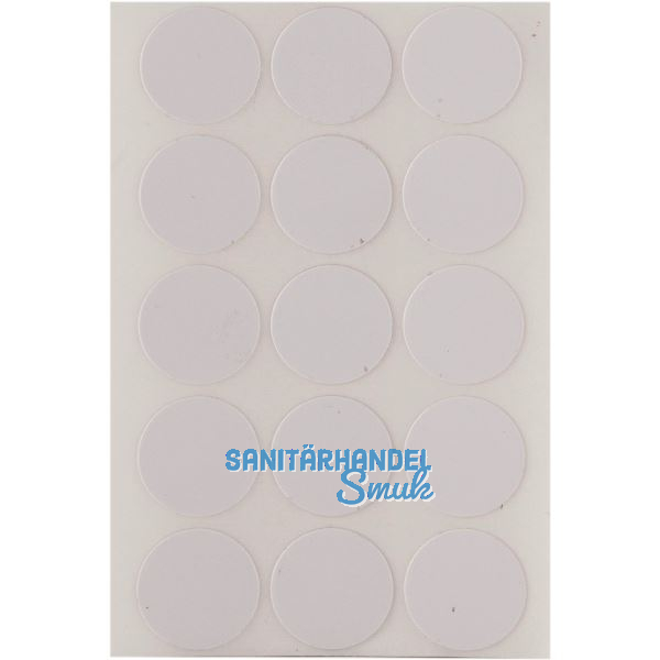 Abdeckkappe selbstklebend, �20mm, 15 St�ck, Kunststoff weiss