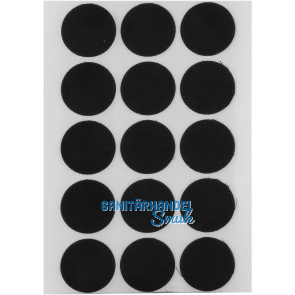 Abdeckkappe selbstklebend, �20mm, 15 St�ck, Kunststoff schwarz